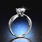 Arihant Silver Plated American Diamond Studded Contemporary Adjustable Finger Ring