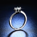 Arihant Silver Plated American Diamond Studded Contemporary Design Solitaire Adjustable Ring