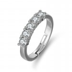 Arihant Silver Plated American Diamond Studded Round Cut Anti Tarnish Adjustable Finger Ring