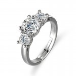 Arihant Silver Plated Crystal Studded Contemporary Anti Tarnish Solitaire Adjustable Ring