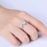 Arihant Silver Plated Crystal Studded Heart Themed Anti Tarnish Solitaire Adjustable Ring