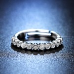 Arihant Silver Plated American Diamond Studded Anti Tarnish Contemporary Adjustable Round Ring