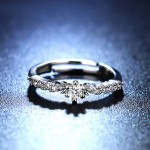Arihant Silver Plated American Diamond Studded Contemporary Anti Tarnish Adjustable Round Ring