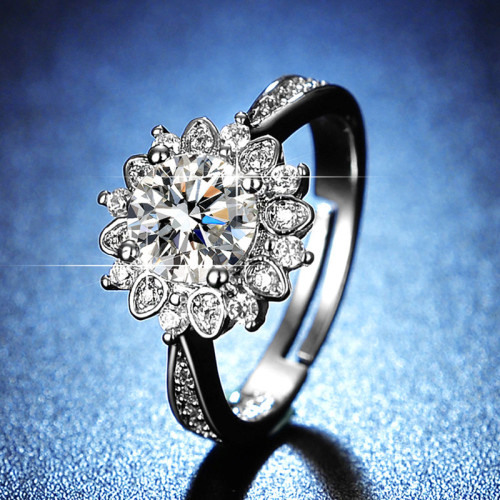 Arihant Silver Plated American Diamond Studded Flo...