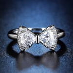 Arihant Silver Plated Crystal Studded Bow Tie inspired Contemporary Adjustable Finger Ring