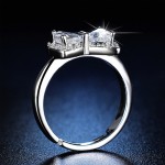 Arihant Silver Plated Crystal Studded Bow Tie inspired Contemporary Adjustable Finger Ring