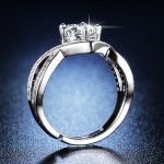 Arihant Silver Plated American Diamond Studded Contemporary Design Solitaire Adjustable Ring