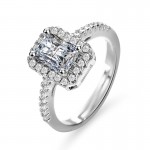 Arihant Silver Plated American Diamond Studded Rectangular Adjustable Finger Ring