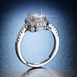 Arihant Silver Plated American Diamond Studded Rectangular Adjustable Finger Ring