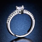 Arihant Silver Plated American Diamond Studded Heart Themed Adjustable Finger Ring