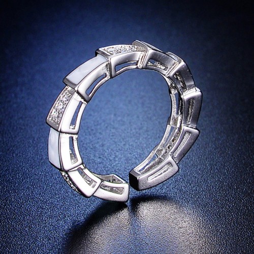 Arihant Silver Plated Crystal Studded Contemporary Anti Tarnish Adjustable Finger Ring