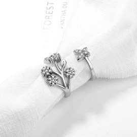 Arihant Silver Plated American Diamond Studded Contemporary Korean Finger Ring