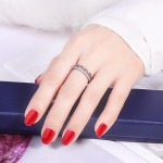 Arihant Silver Plated American Diamond Studded Hearts inspired Contemporary Korean Finger Ring