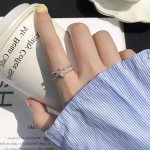 Arihant Silver Plated American Diamond Studded Star Shape Contemporary Korean Finger Ring