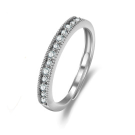 Arihant Silver Plated American Diamond Studded Contemporary Korean Finger Ring