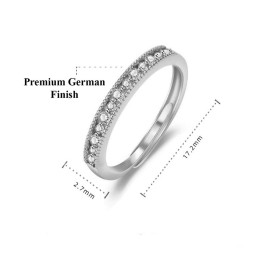 Arihant Silver Plated American Diamond Studded Contemporary Korean Finger Ring