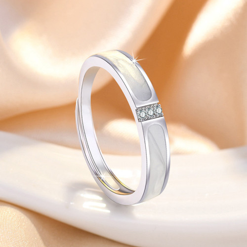 Arihant Silver Plated American Diamond Studded Contemporary Korean Finger Ring