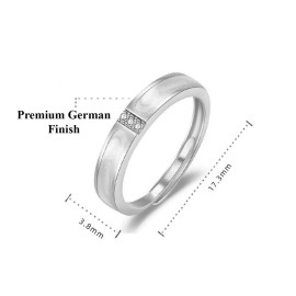 Arihant Silver Plated American Diamond Studded Contemporary Korean Finger Ring