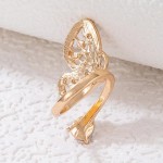 Arihant Gold Plated Half Butterfly inspired Stone Studded Cocktail Ring