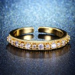 Arihant Gold Plated Crystal Studded Contemporary Anti Tarnish Adjustable Round Finger Ring