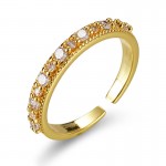 Arihant Gold Plated Crystal Studded Contemporary Anti Tarnish Adjustable Round Finger Ring