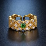 Arihant Gold Plated Crystal Studded Contemporary Anti Tarnish Green Stone Adjustable Ring