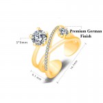 Arihant Gold Plated American Diamond Studded Contemporary Korean Finger Ring