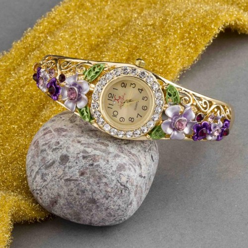 Flower Rose Gold Bracelet Wrist Watch Women – Lenzo